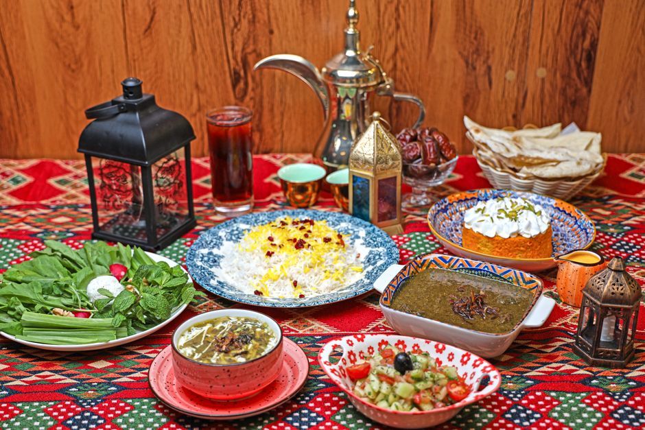 Persian kabob and saffron rice, representative of the menu